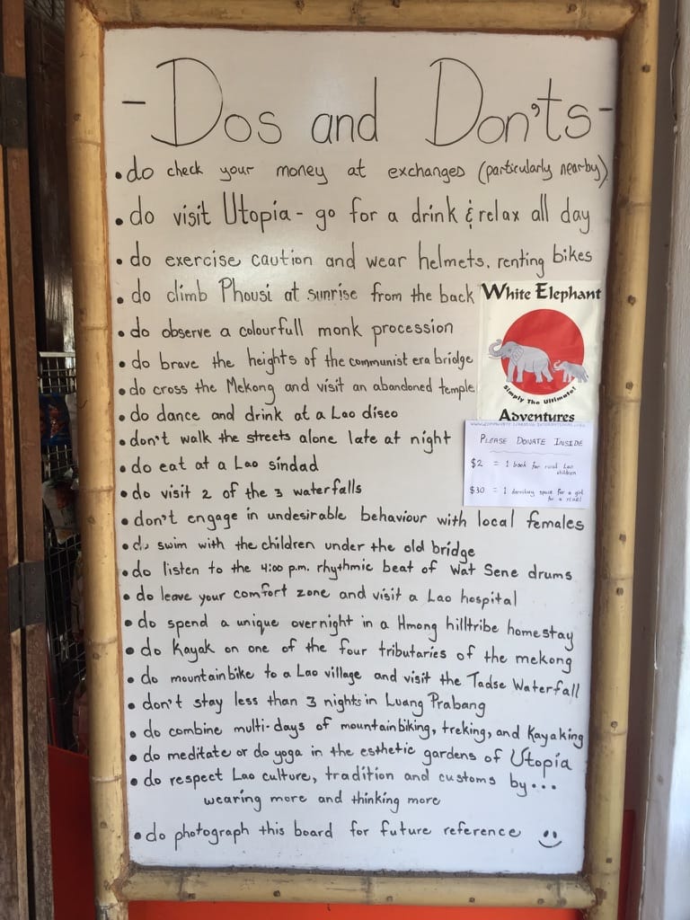 Photo by Author — some dos and don'ts — Luang Prabang (ຫລວງພະບາງ/ຫຼວງພະບາງ), Laos