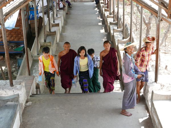 Climbing Mandalay Hill, Mandalay, Myanmar (Burma)