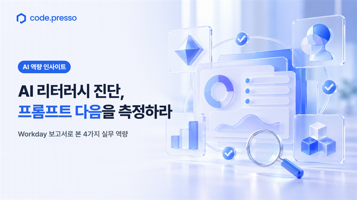 AI 리터러시 진단의 네 가지 역량을 표현한 코드프레소 썸네일
