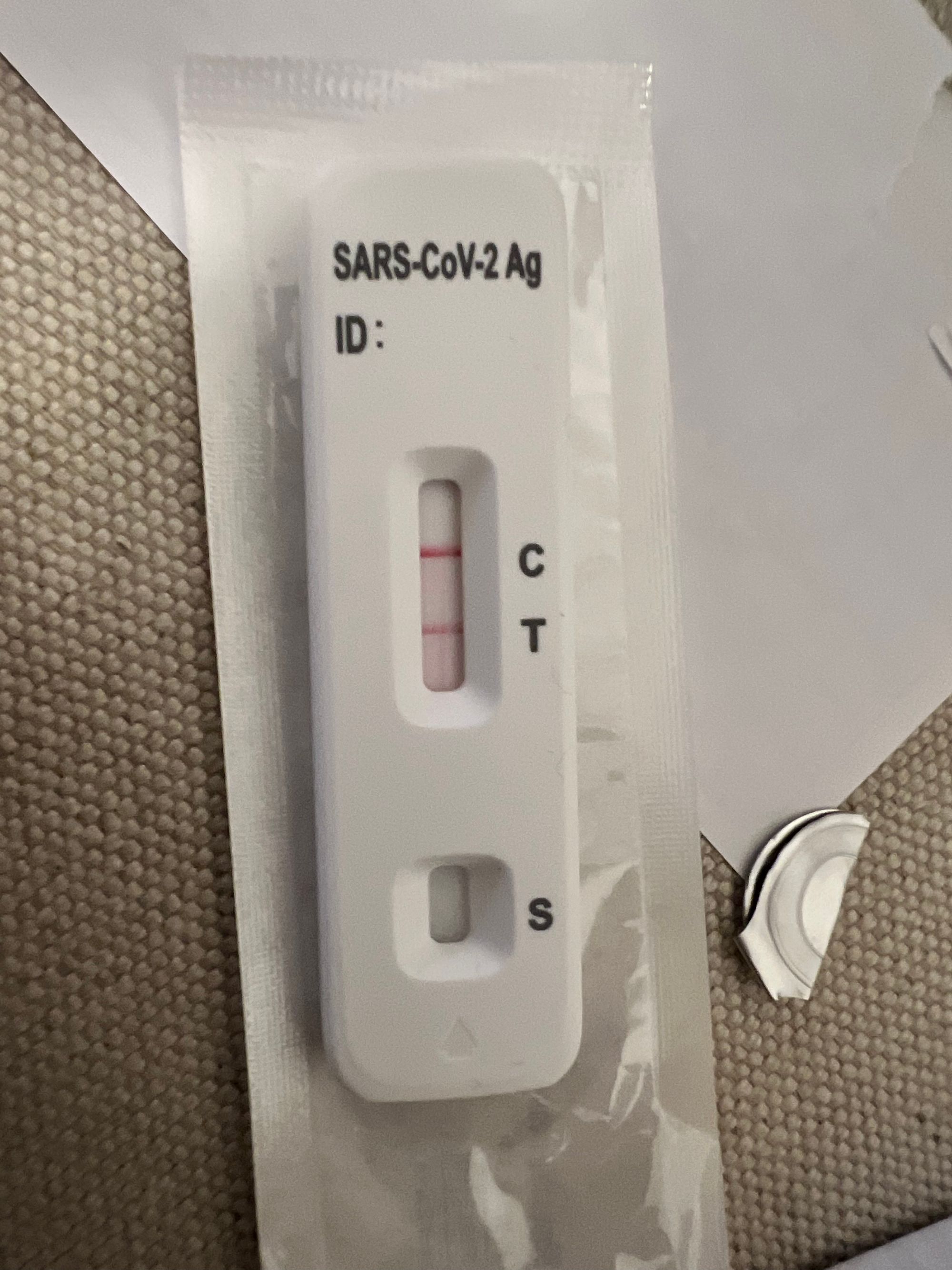 A second rapid test on Saturday, just a few hours later. 