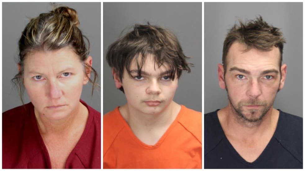The Crumbley family mugshots. Image: David Clarke Twitter