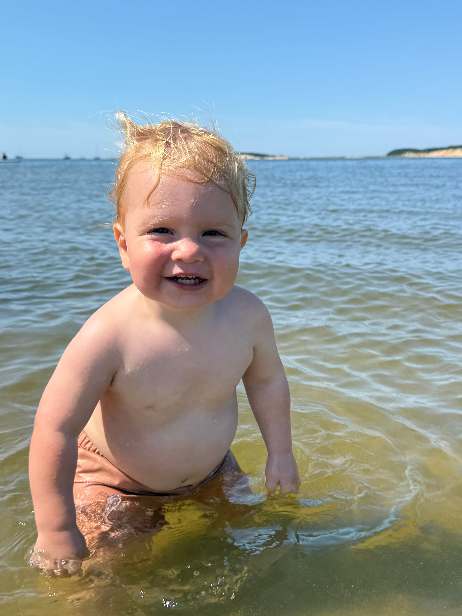 Isaac's son enjoying the ocean water in Cape Cod. Photo: Isaac Saul