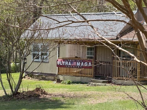A house with an “Ultra MAGA” flag | Photo from Katrina VanHuss
