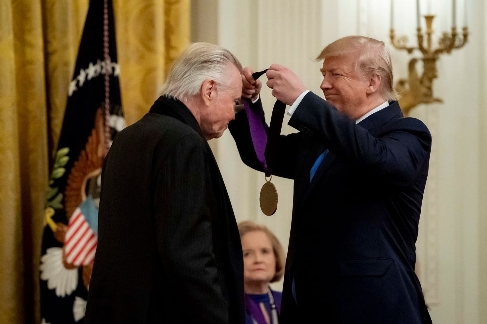 President Donald Trump presents the National Medal of Arts to actor Jon Voight in 2019 | D. Myles Cullen, Official White House photo