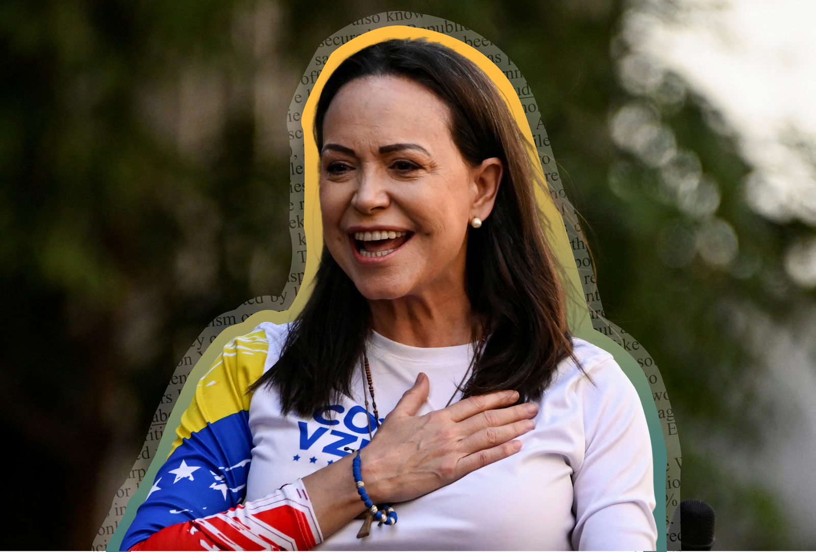 Venezuelan opposition leader María Corina Machado in Caracas, Venezuela, in January 2025 | REUTERS/Maxwell Briceno, edited by Russell Nystrom