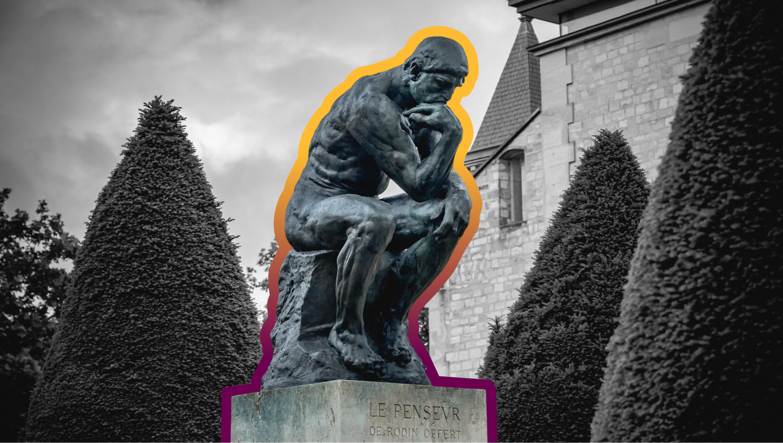 Le Penseur by Rodin at Le Musée Rodin in Paris, France | Photo by Tikay, edited by Russell Nystrom