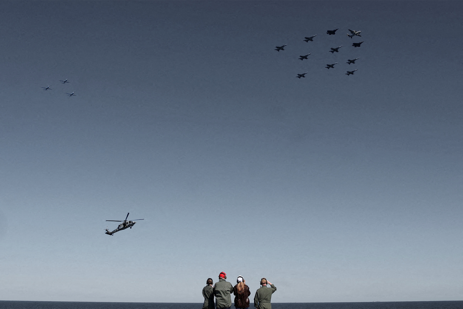President Donald Trump and First Lady Melania Trump aboard the aircraft carrier USS George H.W. Bush on October 5, 2025 | REUTERS/Jonathan Ernst, edited by Russell Nystrom