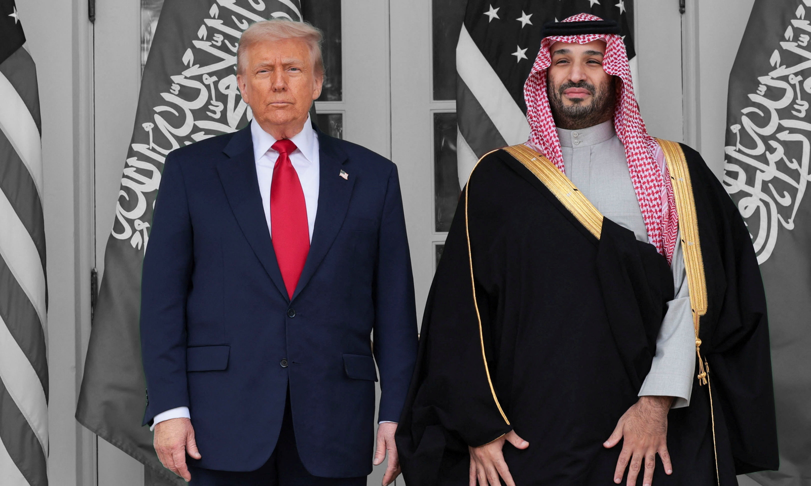 President Donald Trump and Saudi Crown Prince Mohammed bin Salman pose for a picture at the White House | REUTERS/Jessica Koscielniak, edited by Russell Nystrom