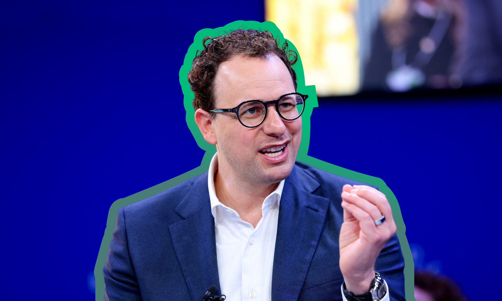 Anthropic CEO Dario Amodei speaks during the 2026 World Economic Forum meeting in Davos, Switzerland | REUTERS/Denis Balibouse, edited by Russell Nystrom