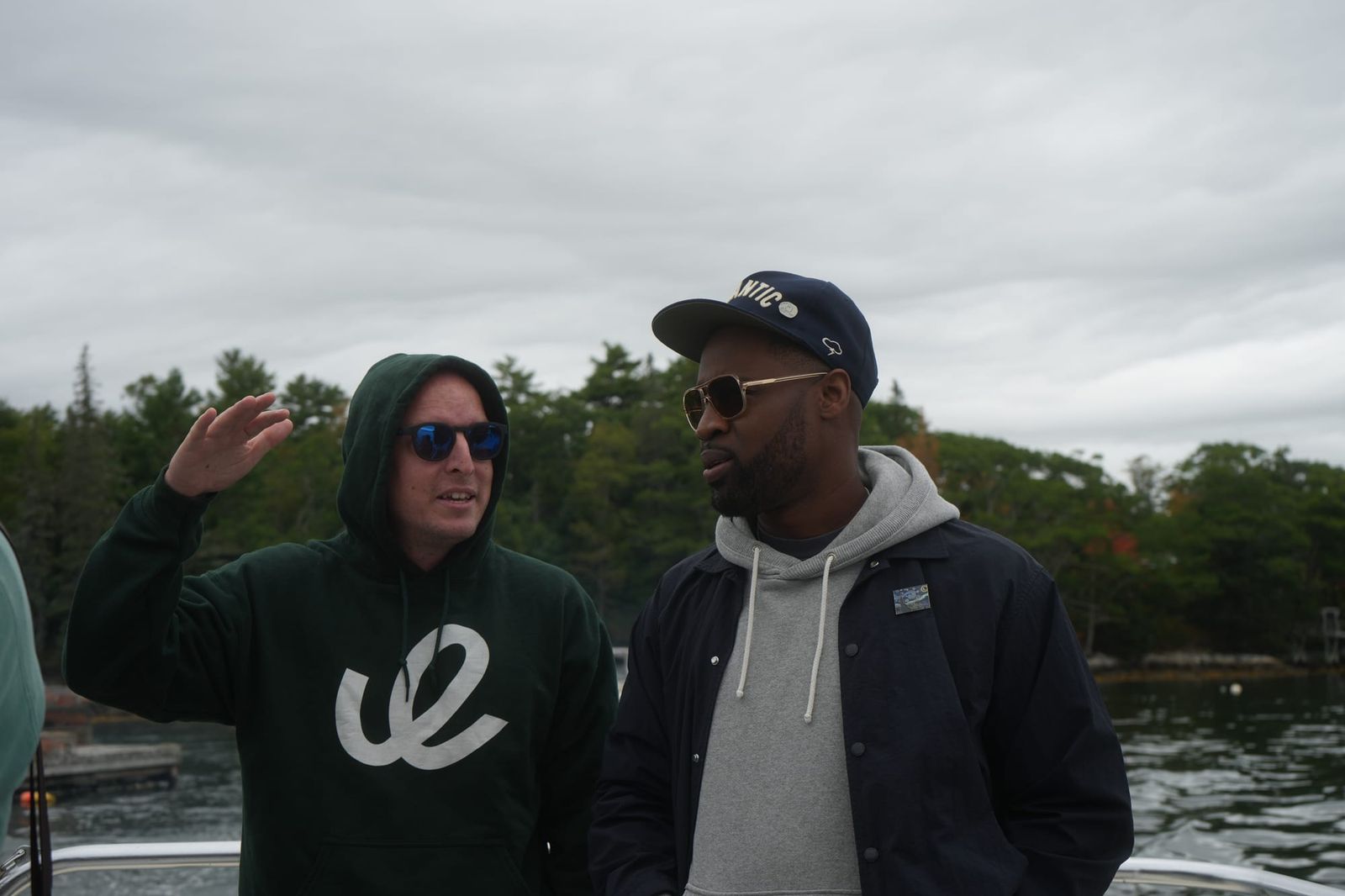 Tangle founder Isaac Saul (left) and Editor-at-Large Kmele Foster (right) chatting during a team retreat in Maine. Photo: Michele Teodori 