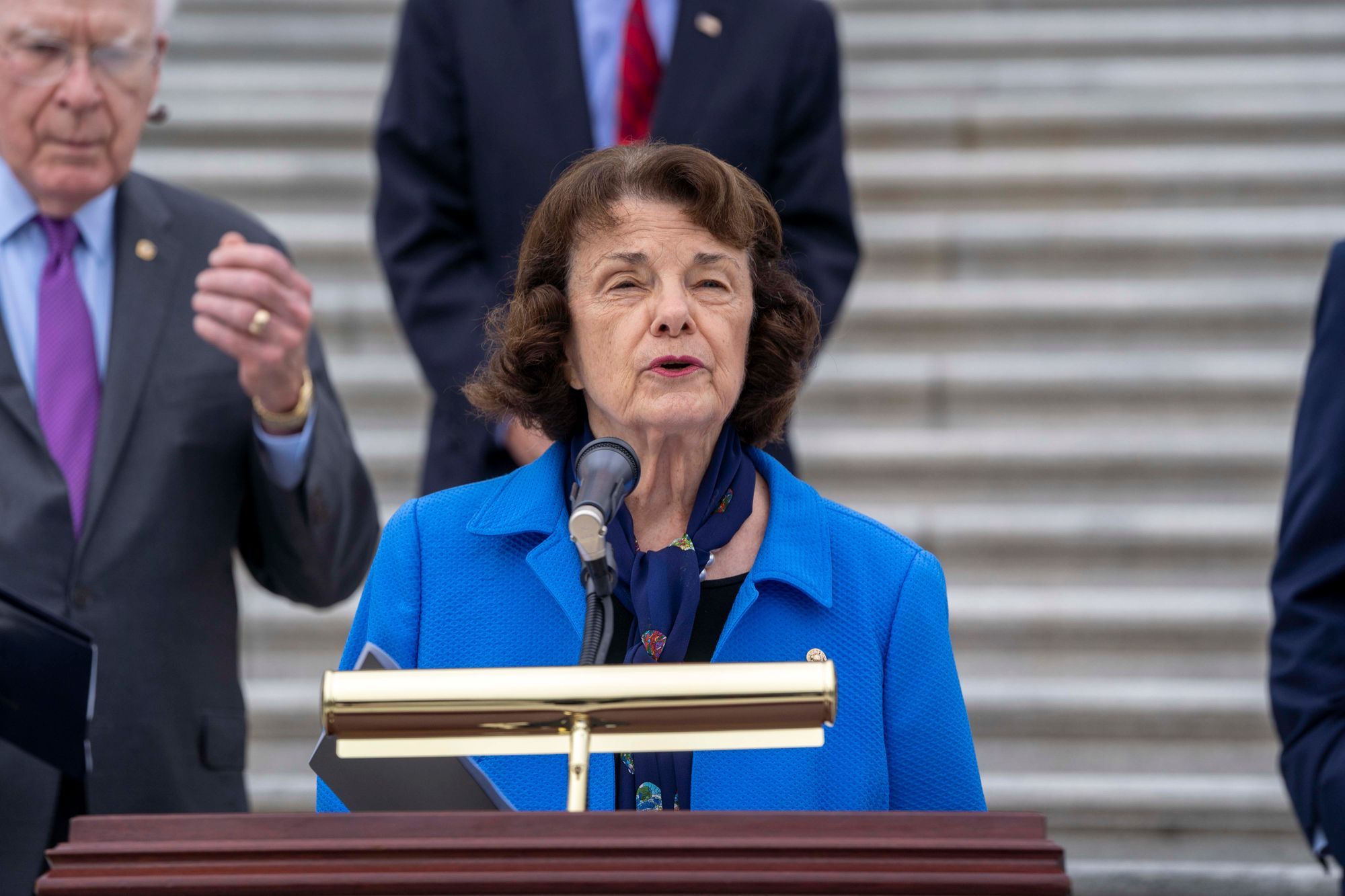 Sen. Dianne Feinstein (D-CA) speaking in 2020. Image: Senate Democrats / Flickr