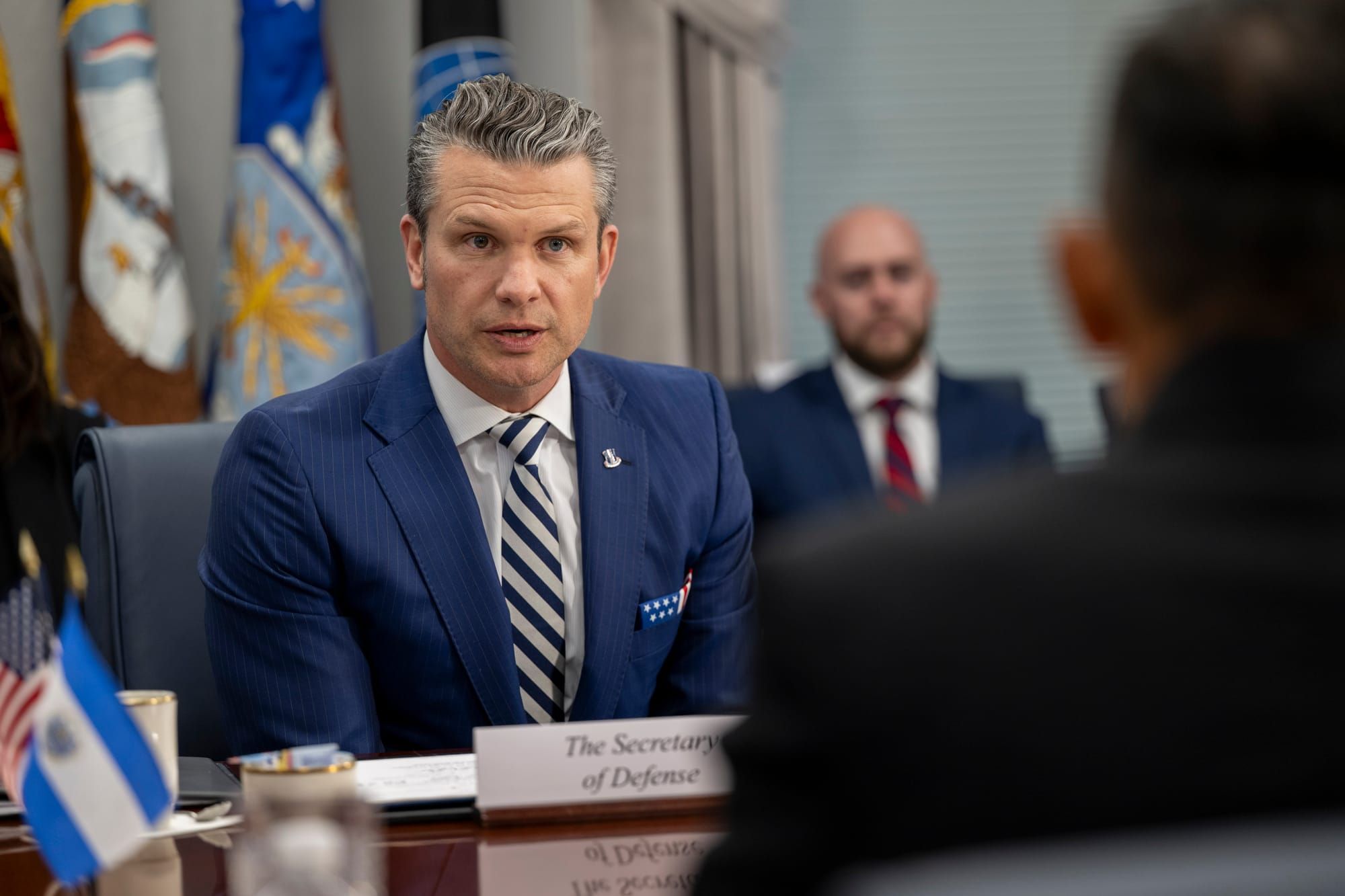 Secretary of Defense Pete Hegseth at the Pentagon in April. | Credit: Department of Defense