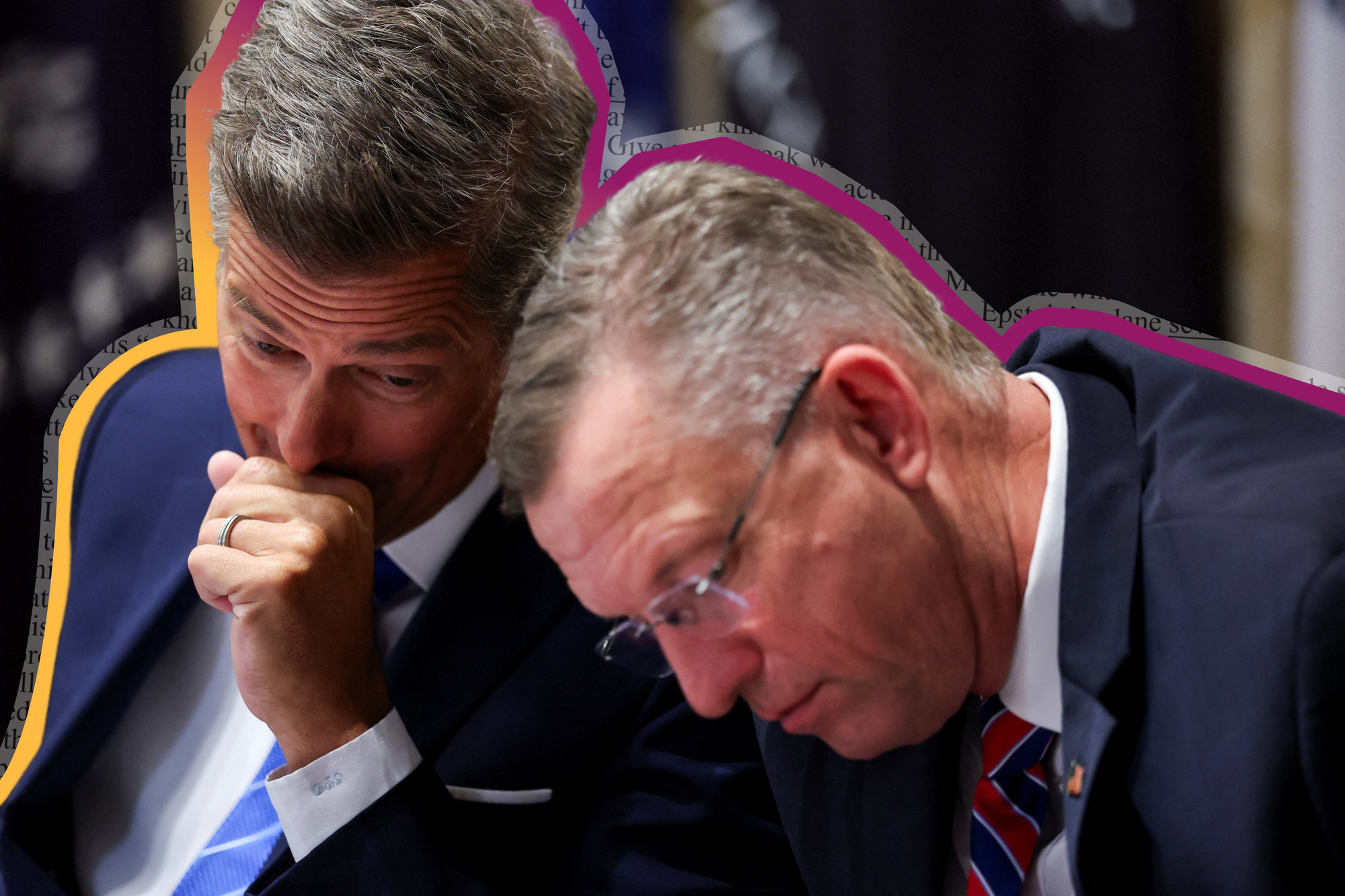 Transportation Secretary Sean Duffy and Secretary of Veterans Affairs Doug Collins at a cabinet meeting in August, 2025 | REUTERS/Jonathan Ernst, edited by Russell Nystrom