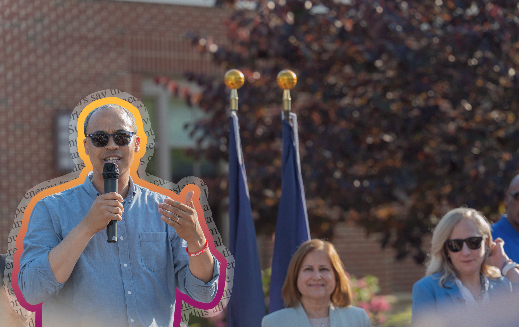 Jay Jones speaks at a Spanberger rally in Fairfax City, VA | photo by Adnan Masri/Wikimedia Commons, edited by Russell Nystrom
