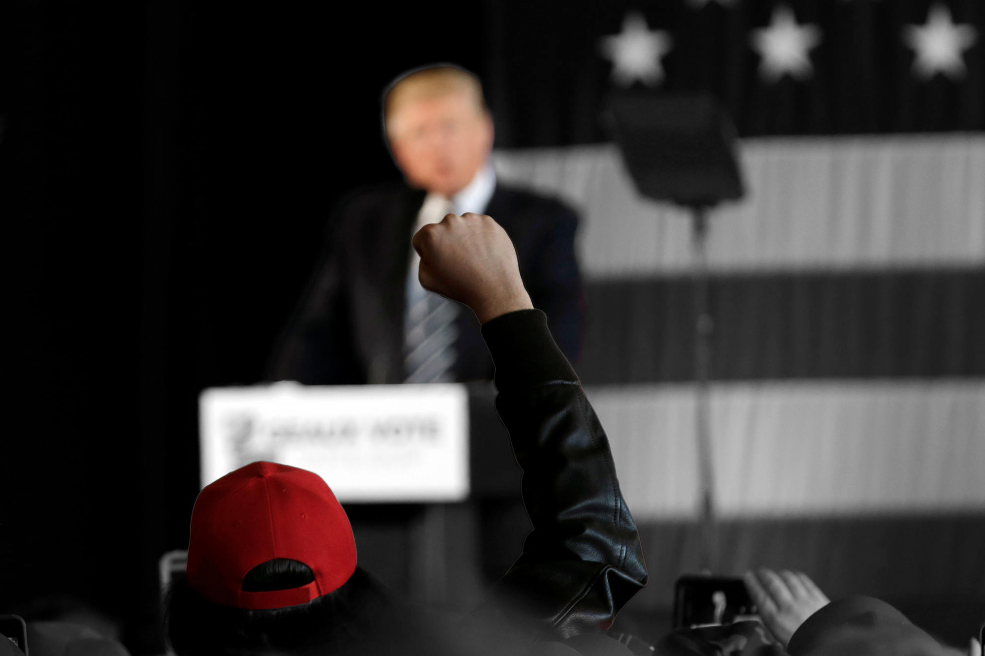 A supporter of U.S. President-elect Donald Trump at a rally in Baton Rouge, Louisiana, in December 2016 | REUTERS/Mike Segar, edited by Russell Nystrom