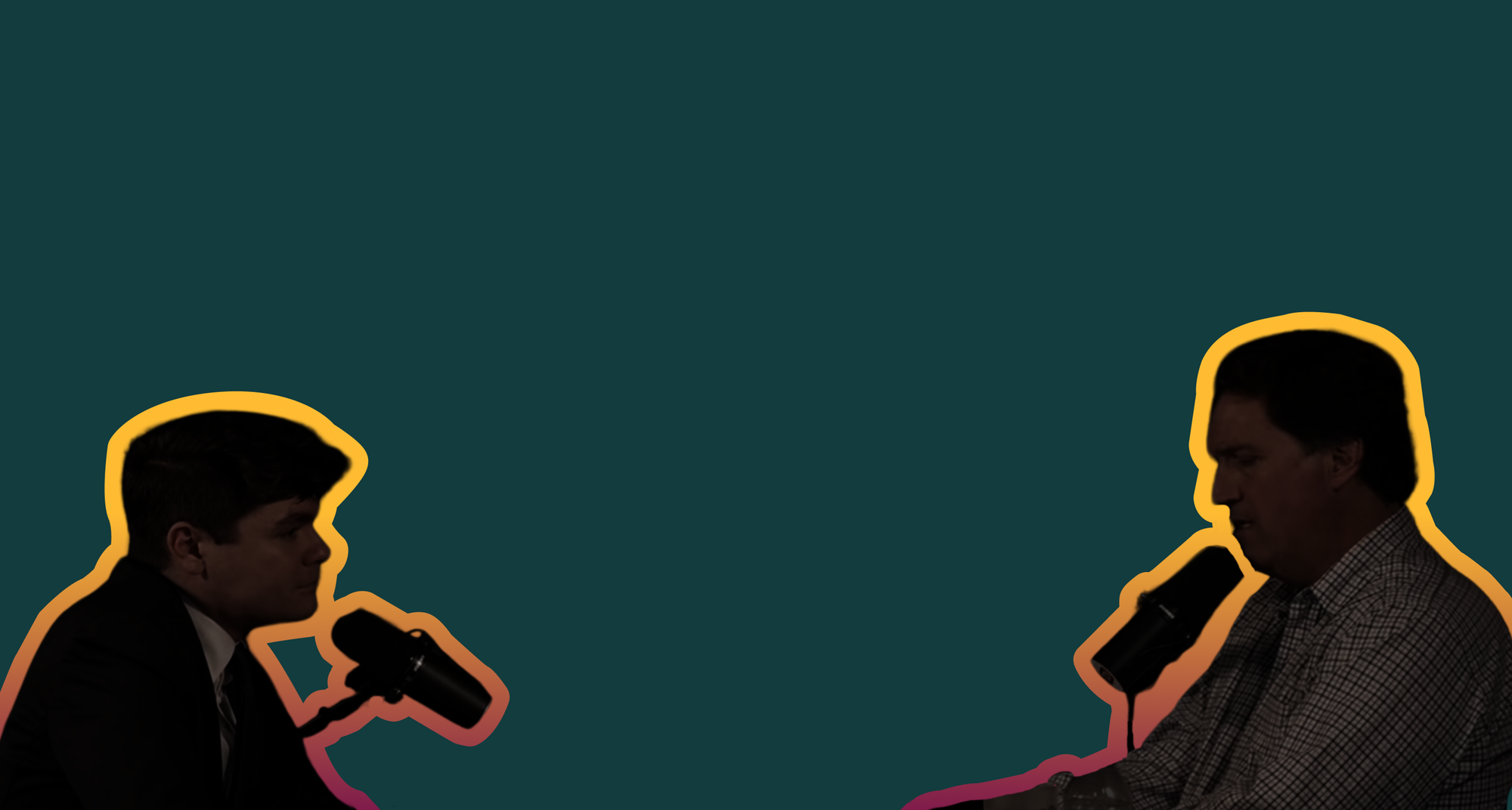 Nick Fuentes (left) and Tucker Carlson (right) | Credit: The Tucker Carlson Show, edited by Russell Nystrom