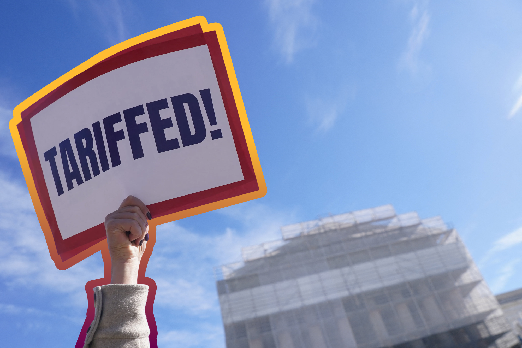 A protester outside the U.S. Supreme Court, November 5, 2025 | REUTERS/Nathan Howard REFILE - QUALITY REPEAT, edited by Russell Nystrom