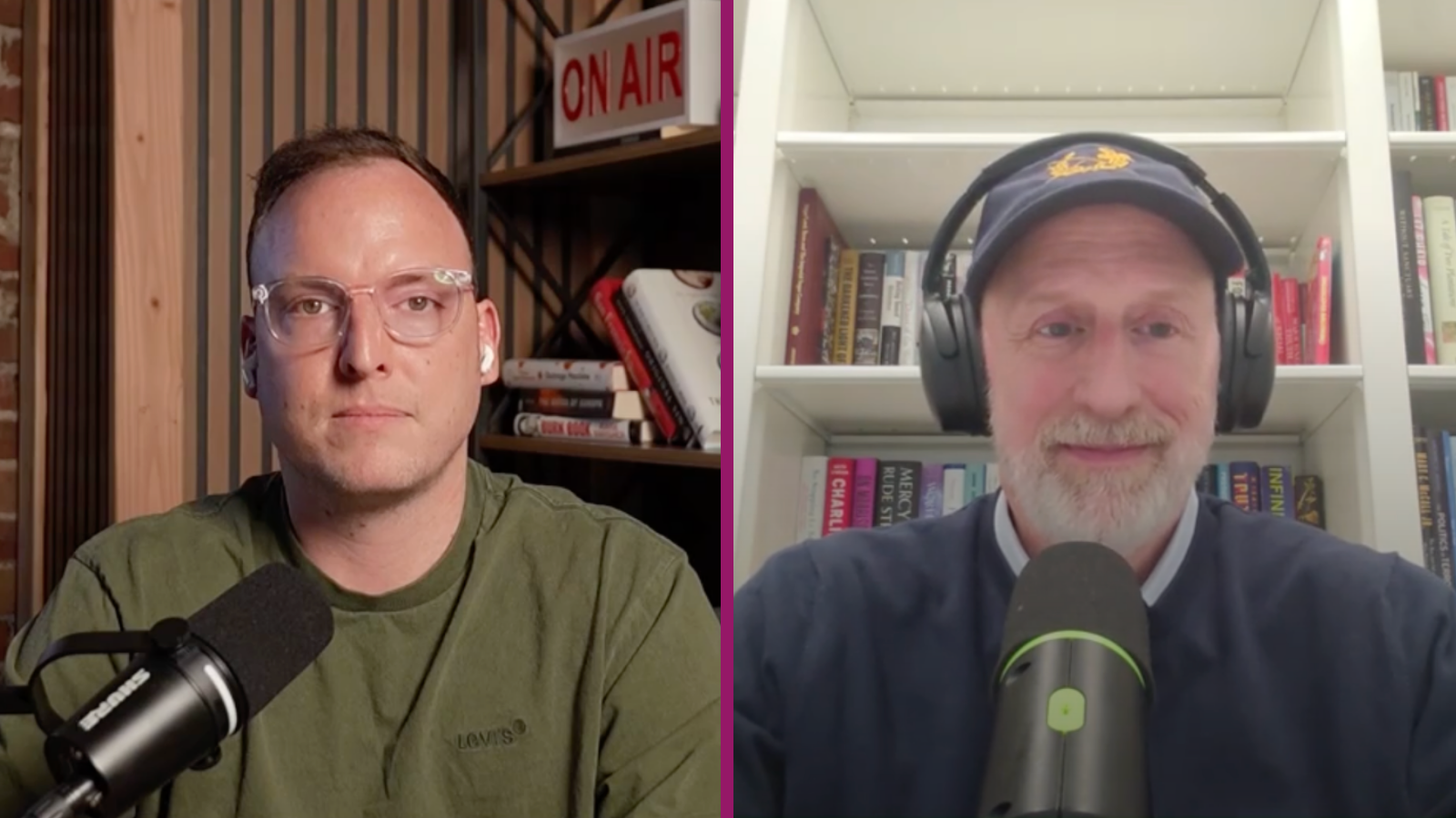 Isaac Saul (left) chats with David French (right) in this exclusive podcast. Image: Russell Nystrom