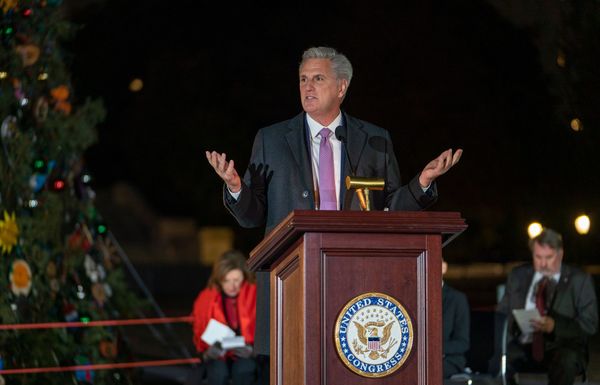 House Speaker Kevin McCarthy speaking in 2021. Image: Tanya Flores