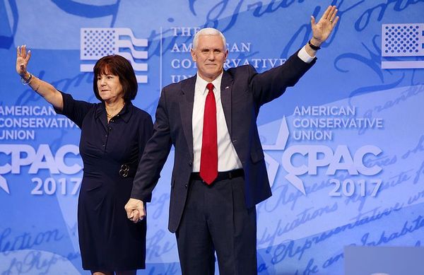 Mike Pence speaking at CPAC in 2017. Image: Michael Valdon