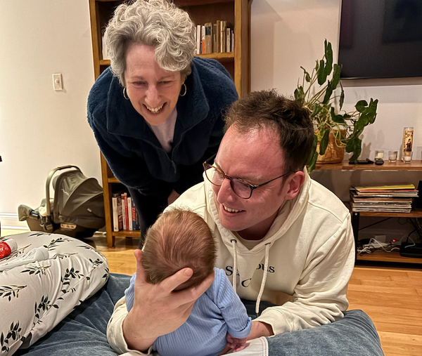Omri meeting his grandmother. Photo: Isaac Saul