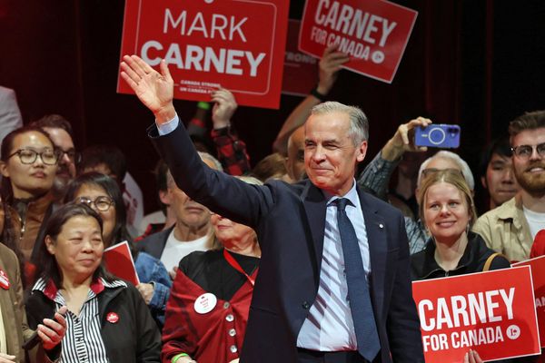 Canada's Prime Minister and Liberal Party leader Mark Carney at a victory party in Ottawa, Ontario | Getty Images