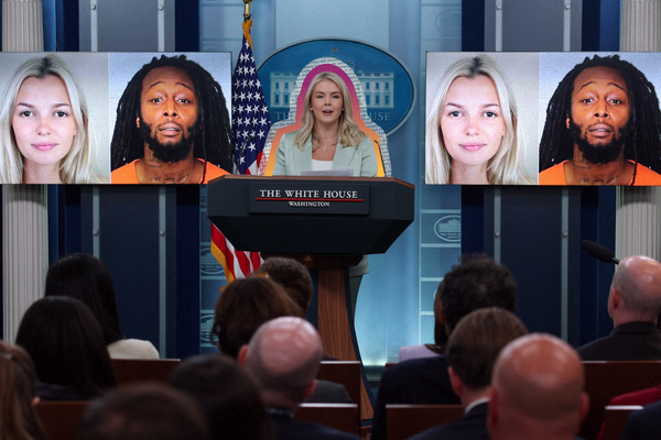 White House Press Secretary Karoline Leavitt at the White House on September 9, 2025 | REUTERS/Jonathan Ernst, edited by Russell Nystrom