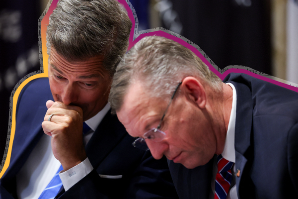 Transportation Secretary Sean Duffy and Secretary of Veterans Affairs Doug Collins at a cabinet meeting in August, 2025 | REUTERS/Jonathan Ernst, edited by Russell Nystrom
