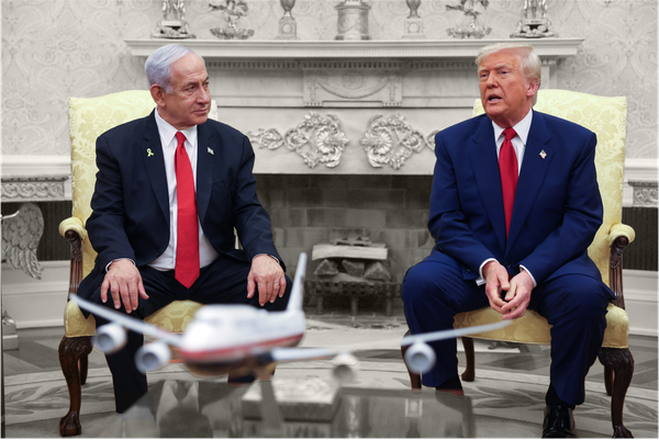 President Donald Trump meets with Israeli Prime Minister Benjamin Netanyahu in the Oval Office, April 7, 2025 | REUTERS/Kevin Mohatt, edited by Russell Nystrom