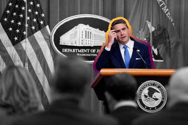 Deputy U.S. Attorney General Todd Blanche at a Justice Department press conference | REUTERS/Elizabeth Frantz, edited by Russell Nystrom