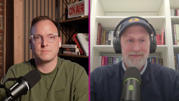 Isaac Saul (left) chats with David French (right) in this exclusive podcast. Image: Russell Nystrom