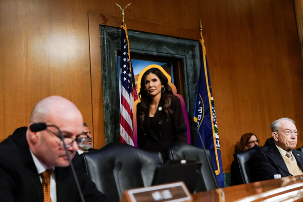 U.S. Homeland Security Secretary Kristi Noem during a Senate Judiciary Committee hearing — March 3, 2026