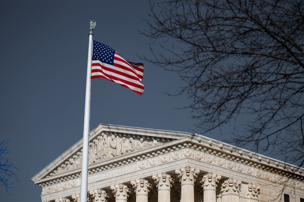 The Supreme Court on January 26, 2022 | Bryan Olin Dozier/NurPhoto, edited by Russell Nystrom