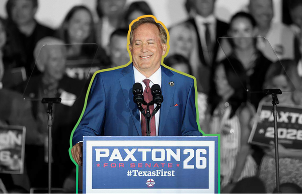 Texas Attorney General Ken Paxton speaks to supporters in Plano, Texas | Amanda McCoy/Fort Worth Star-Telegram, edited by Aidan Gorman