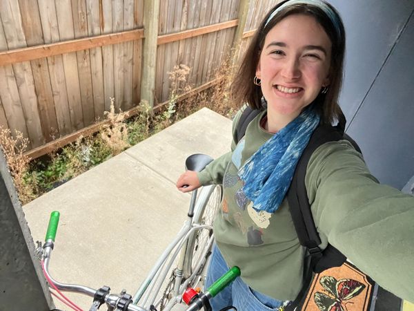 Biking to class on the first day of sophomore year! | Photo from Dorothy Swanson Blaker