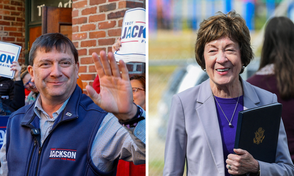 Democratic Senate candidate Troy Jackson and Sen. Susan Collins (R-ME)