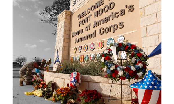 A memorial for victims of the 2009 shooting at Fort Hood