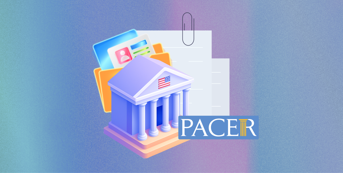 An image featuring a court house and the PACER logo. 
