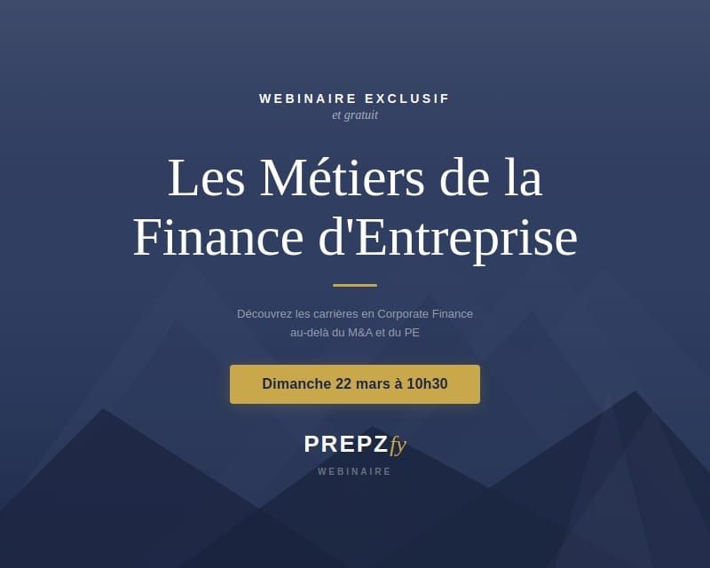 Webinaire "Les métiers de la finance d'entreprise" - Dimanche 22.03.2026 10h30