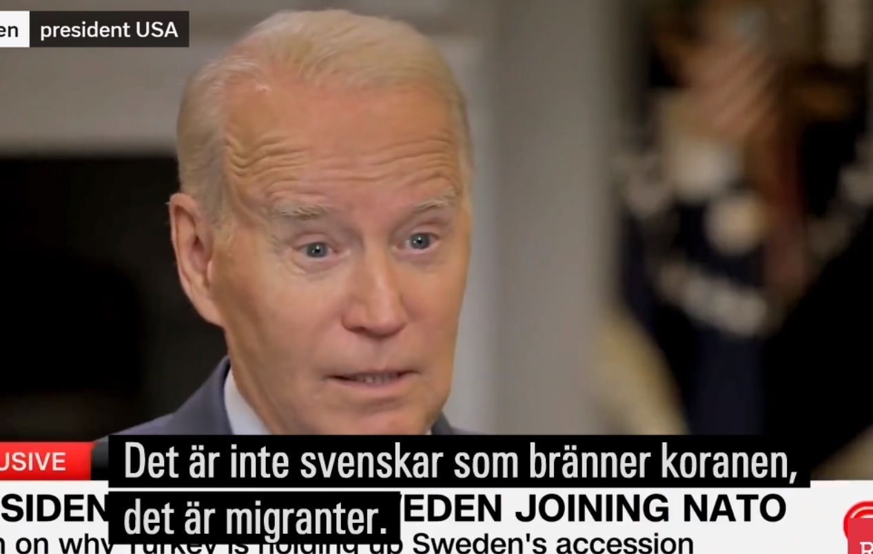 Biden: det är invandrare som bränner koranen i Sverige