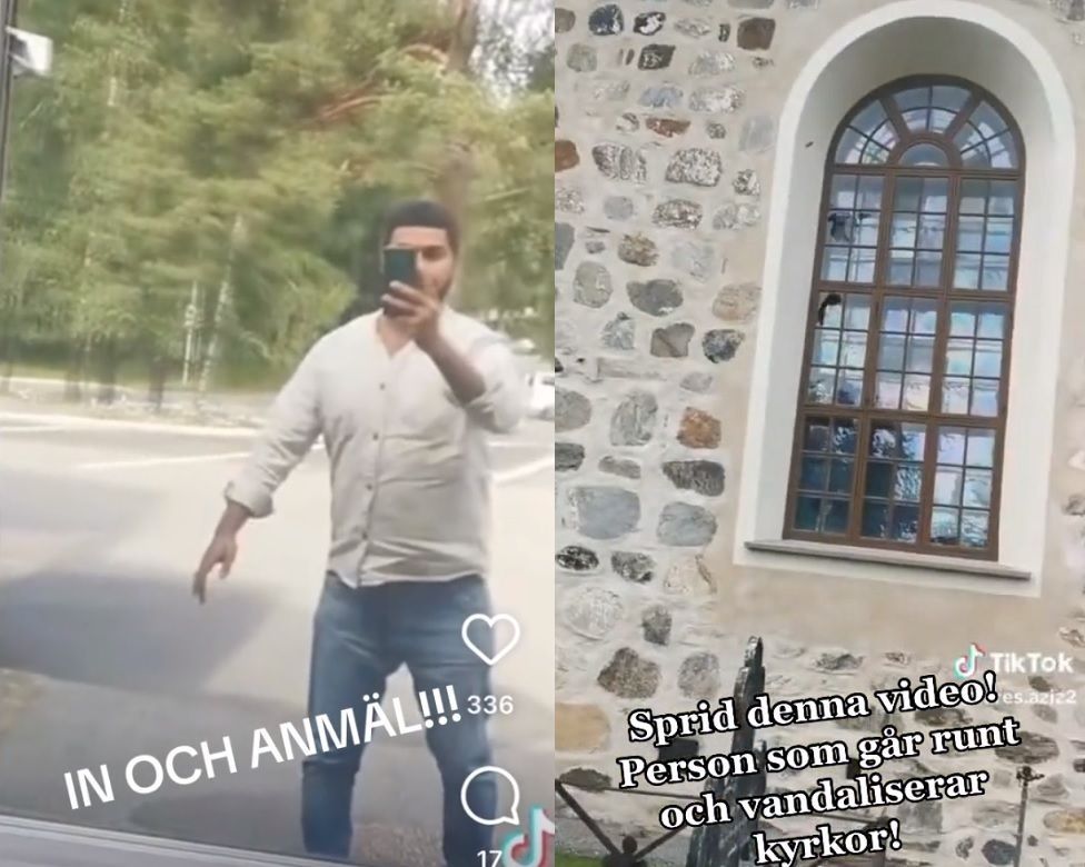 Se video: Muslim vandaliserar svenska kyrkor