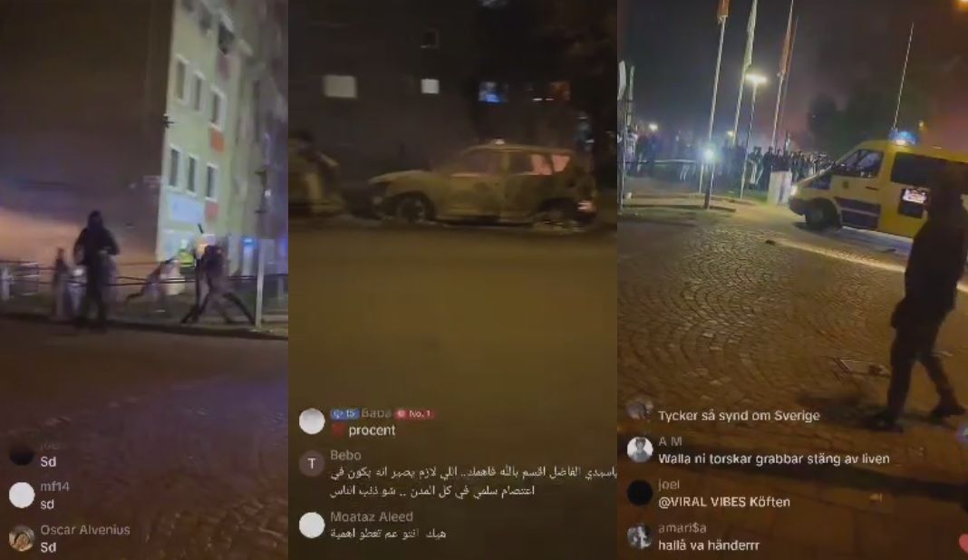 Arga muslimer tog med sig sina barn till upploppet – “Allahu akbar”