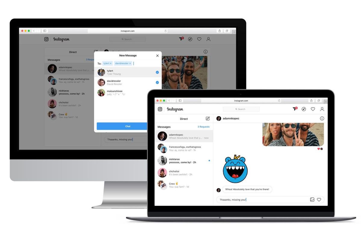 instagram direct messaging on the web