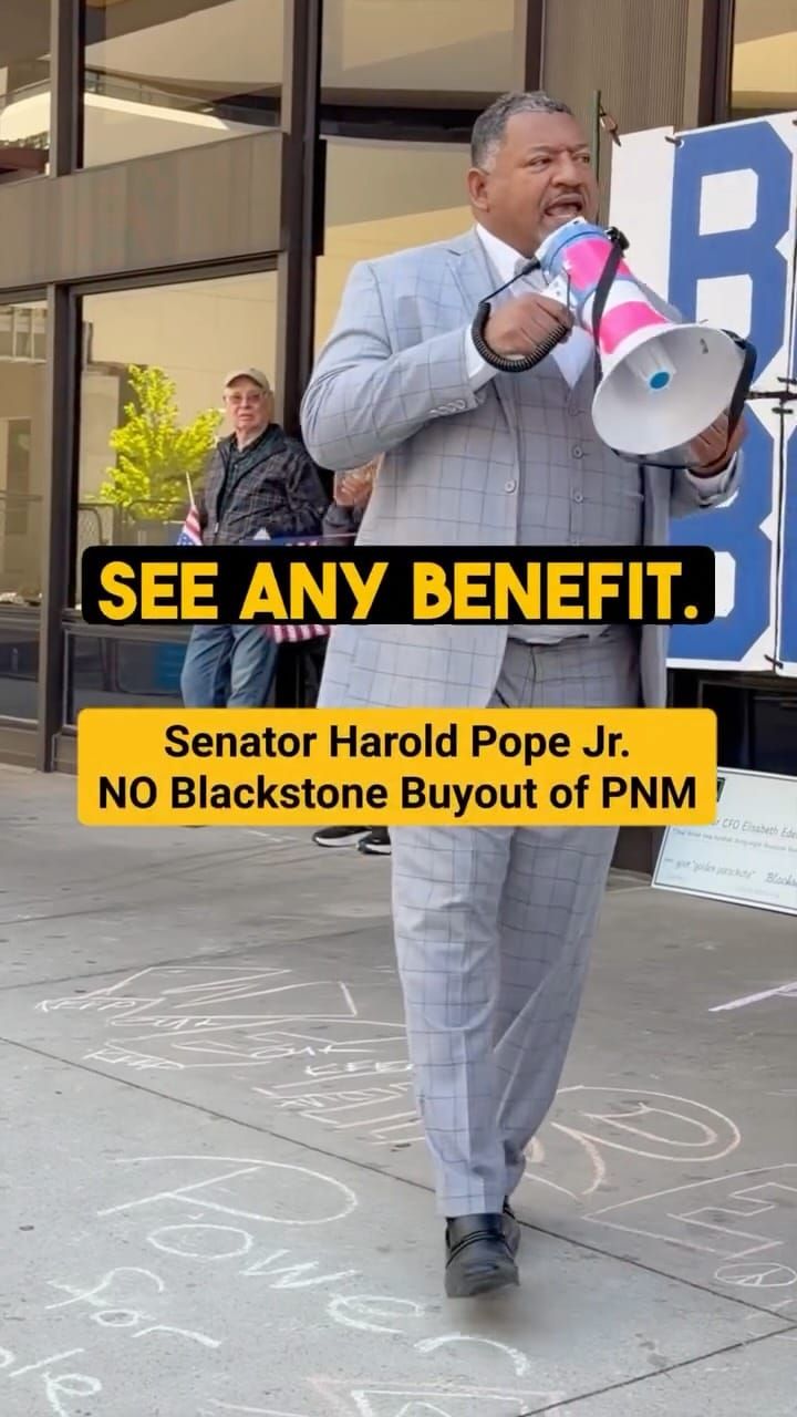 Harold Pope speaks out against Blackstone private equity buyout of PNM