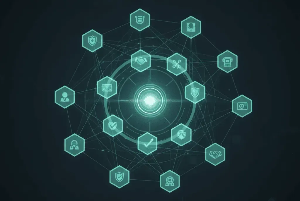 Visualization of Proof of Responsibility consensus connecting NGOs and universities.