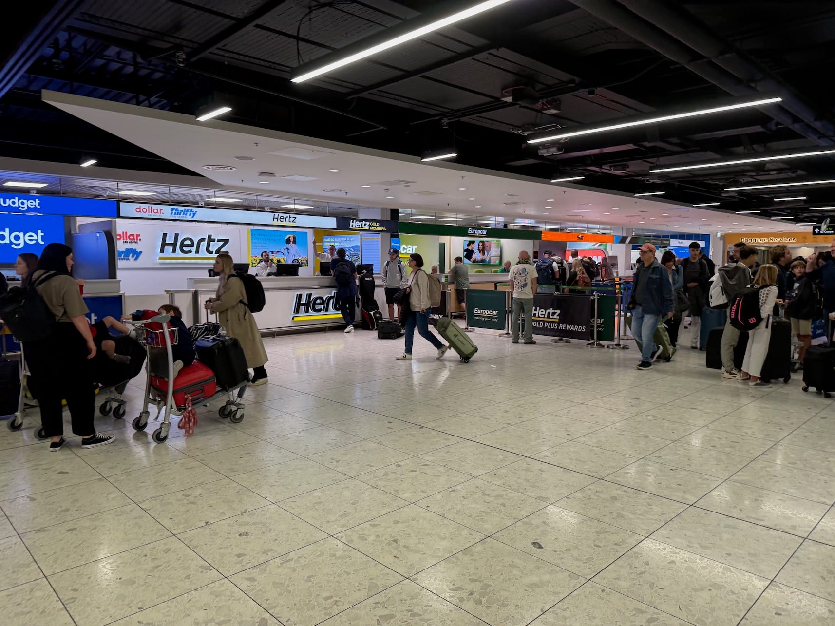 Car rental desks in Dublin Airport