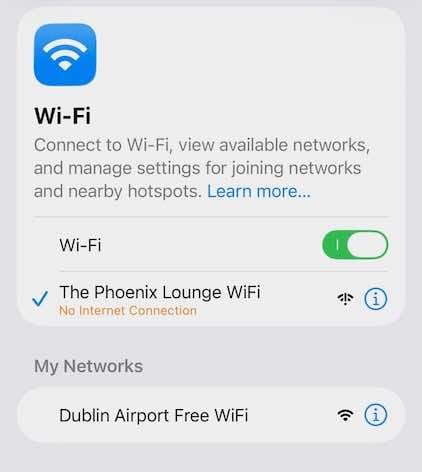 Wifi in the The Phoenix Lounge, Dublin Airport Terminal 1