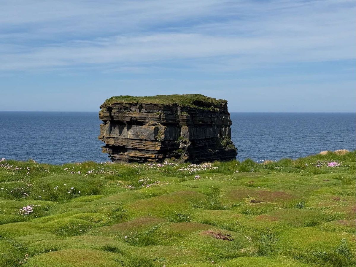 The sea stack that St Patrick made in anger at Downpatrick Head