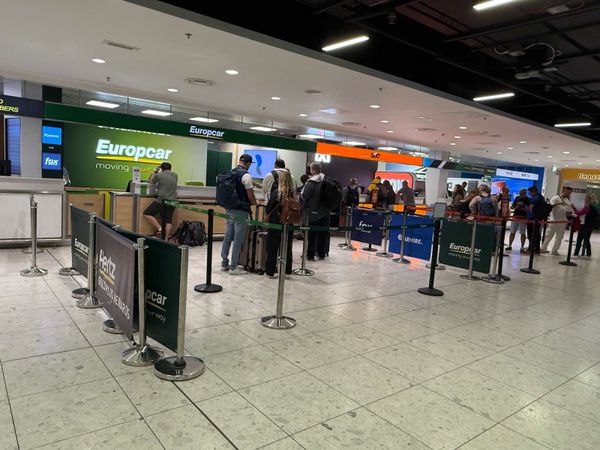 Car rental counter in Dublin Airport