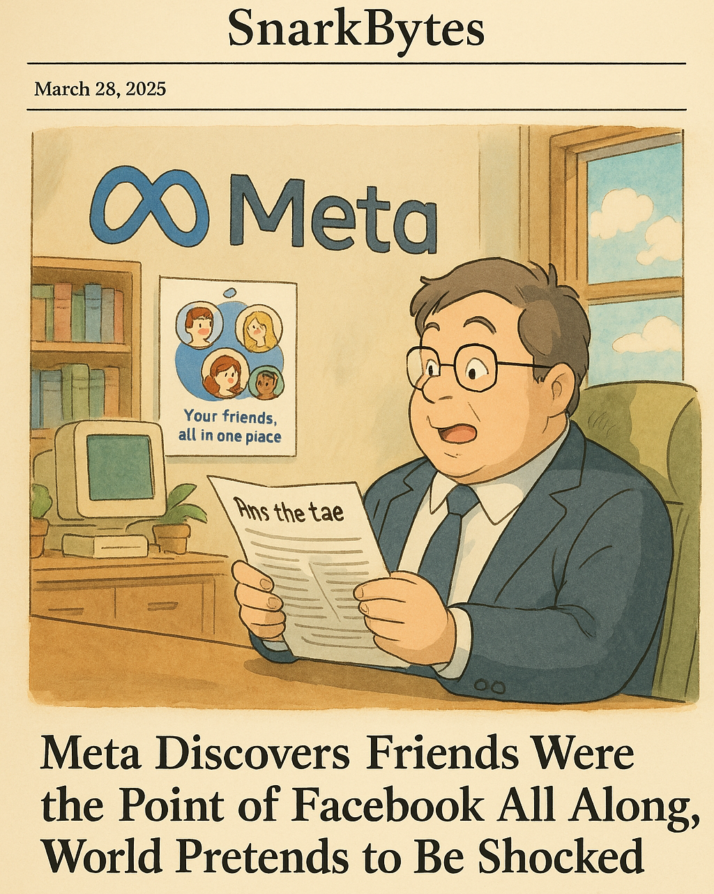 SnarkBytes: Meta Discovers Friends Were the Point of Facebook All Along, World Pretends to Be Shocked